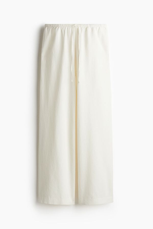Pantalón recto en mezcla de lino