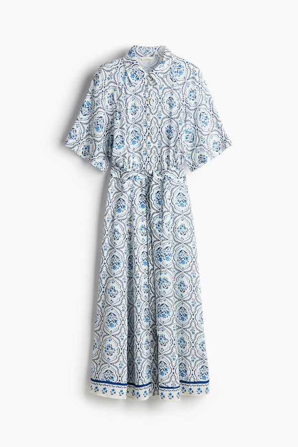 Vestido camisero con cinturón de anudar