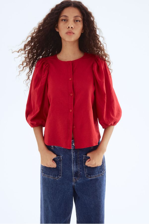 Blusa en mezcla de lino