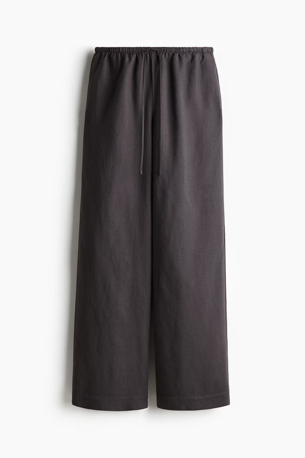 Pantalón recto en mezcla de lino