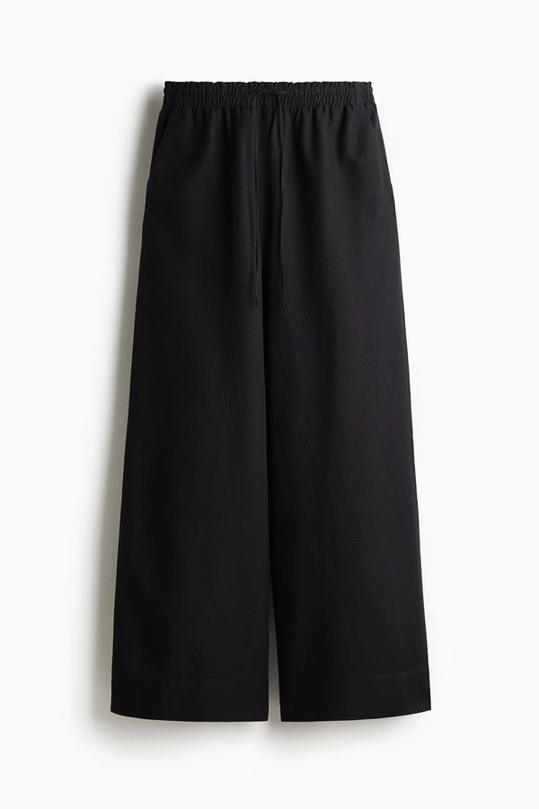 Pantalón amplio en mezcla de lino