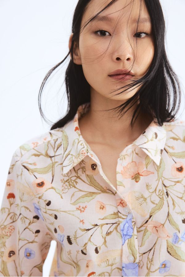 Camisa en mezcla de lino