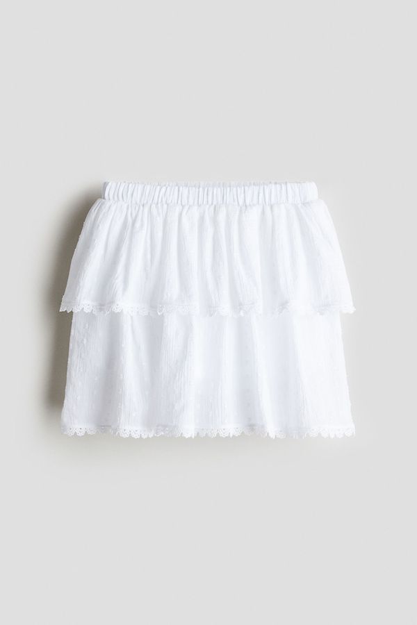 Falda pantalón de algodón con diseño escalonado