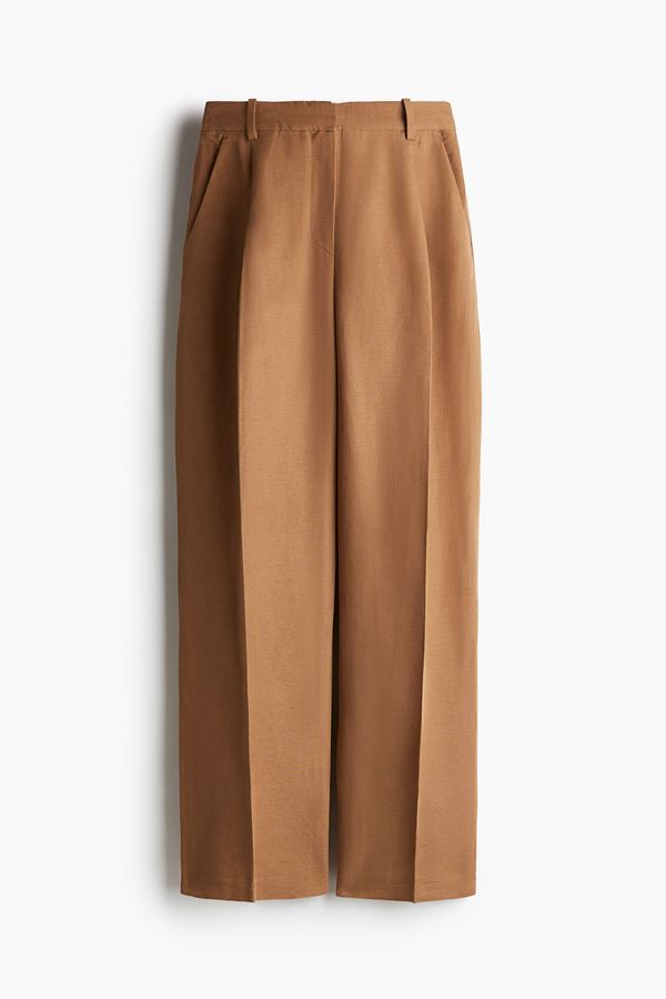 Pantalón amplio en mezcla de lino