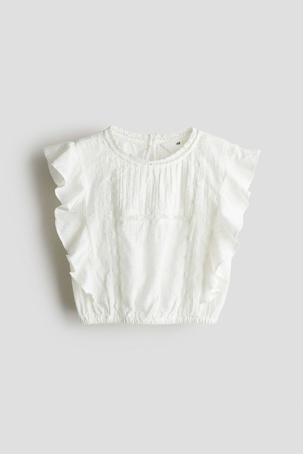 Blusa de algodón con volantes