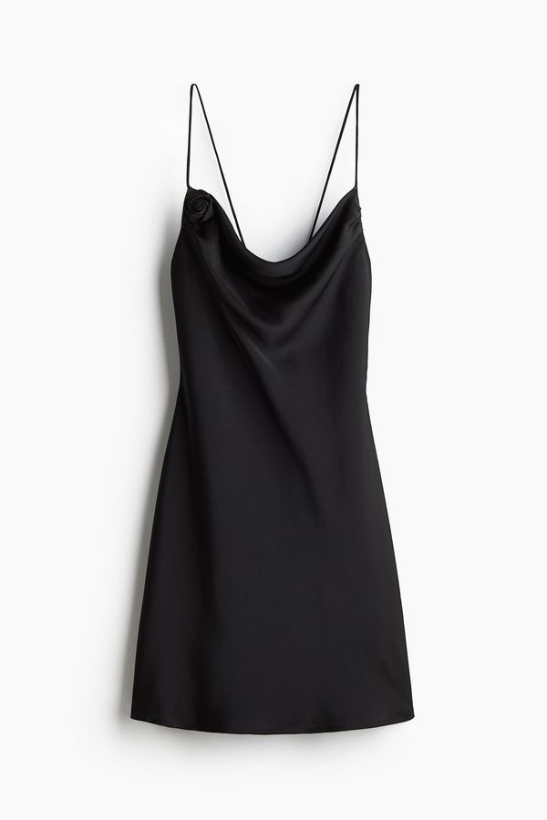 Tie-detail satin slip dress