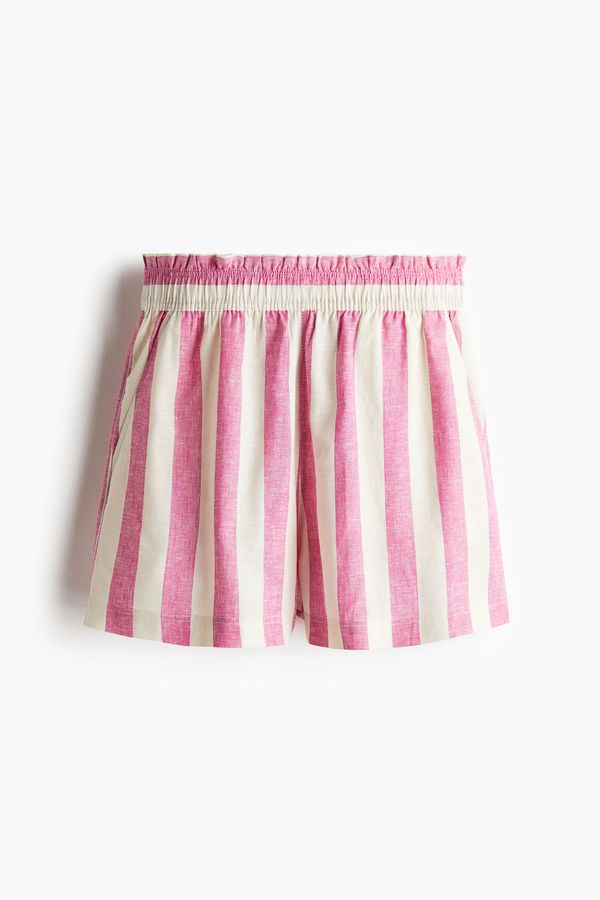 Pantalón corto en mezcla de lino