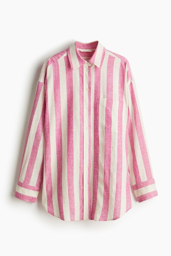 Camisa oversize en mezcla de lino