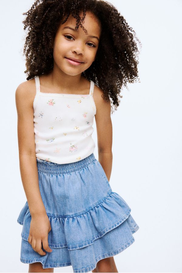 Falda denim de volantes