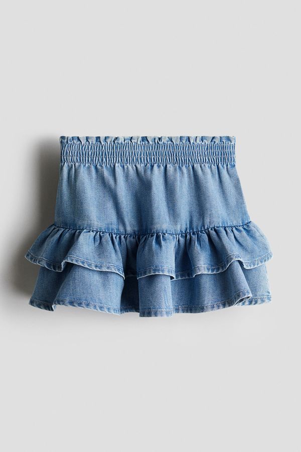 Falda denim de volantes