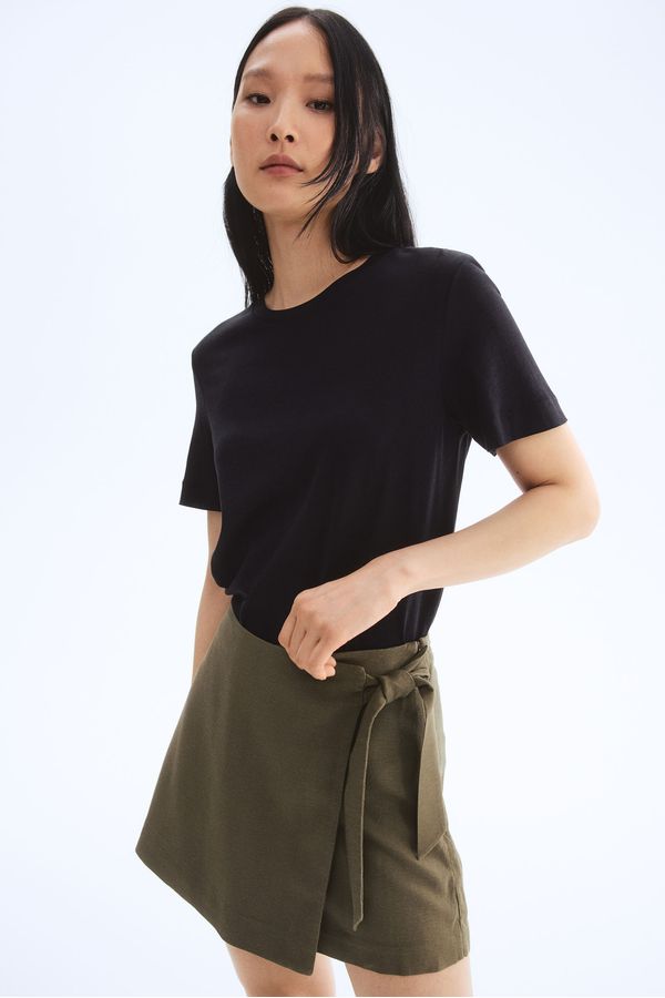 Falda pantalón en mezcla de lino
