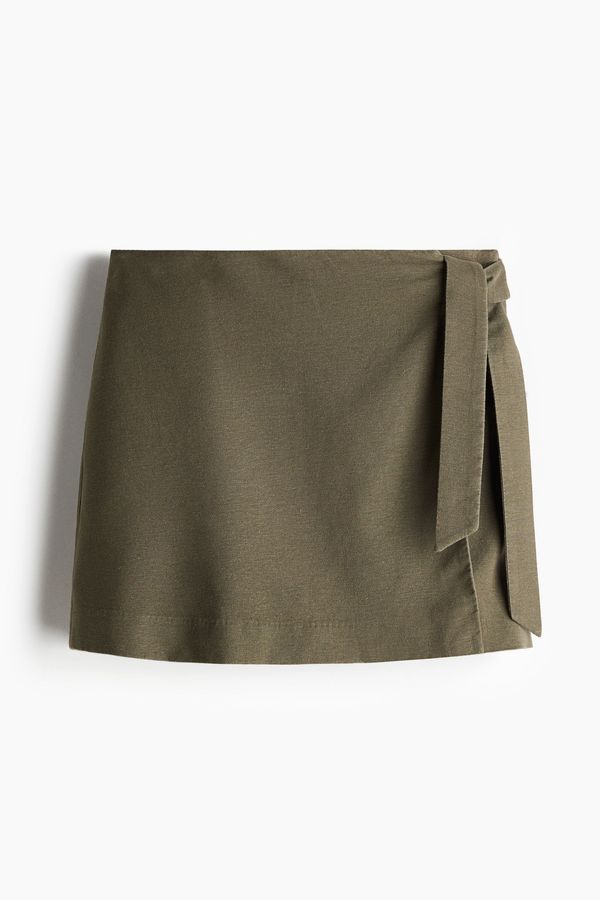Falda pantalón en mezcla de lino