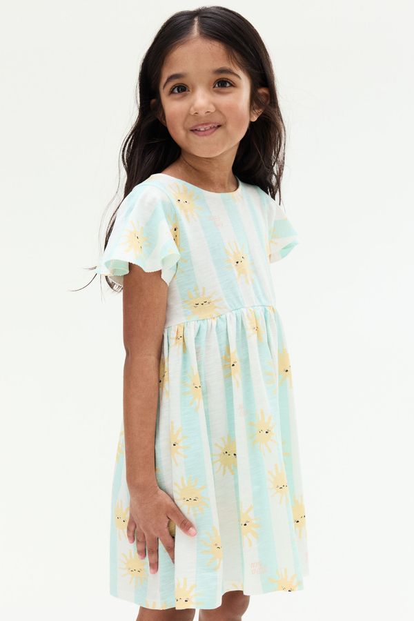 Vestido de algodón con manga circular