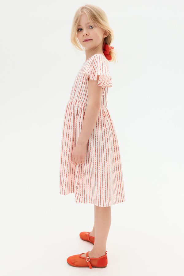 Vestido de algodón con manga circular