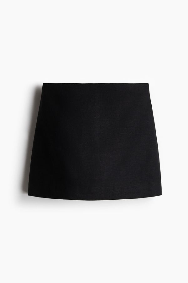 Minifalda pantalón en mezcla de lino