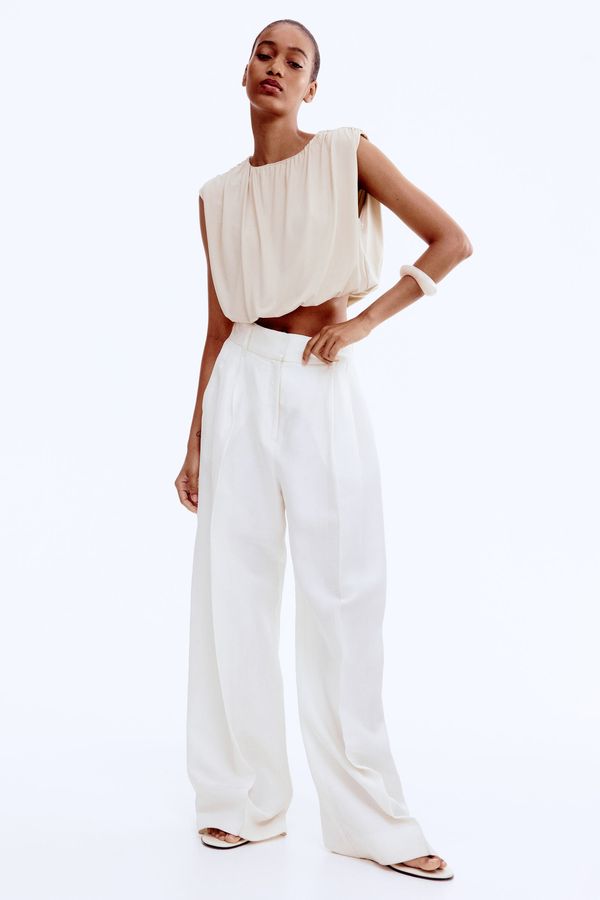 Draped cropped top