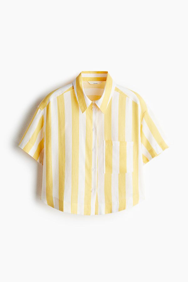 Camisa en mezcla de lino
