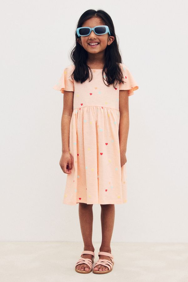 Vestido de algodón con manga circular
