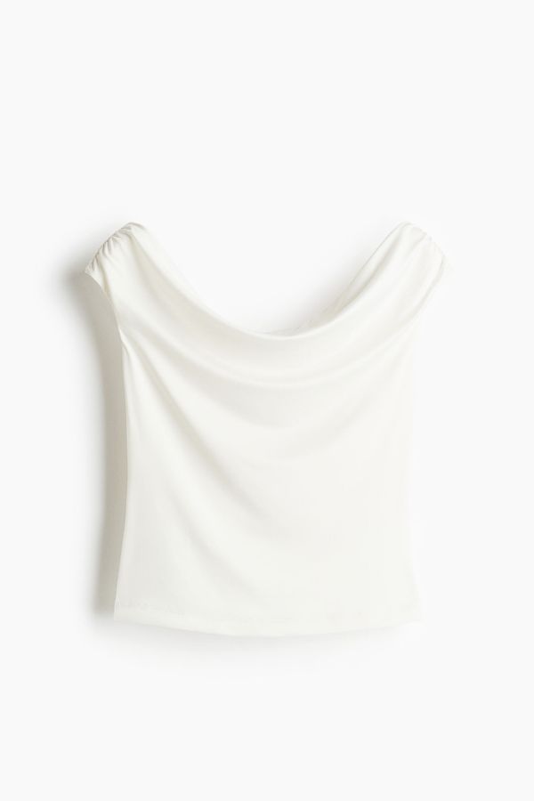 Top off-the-shoulder drapeado