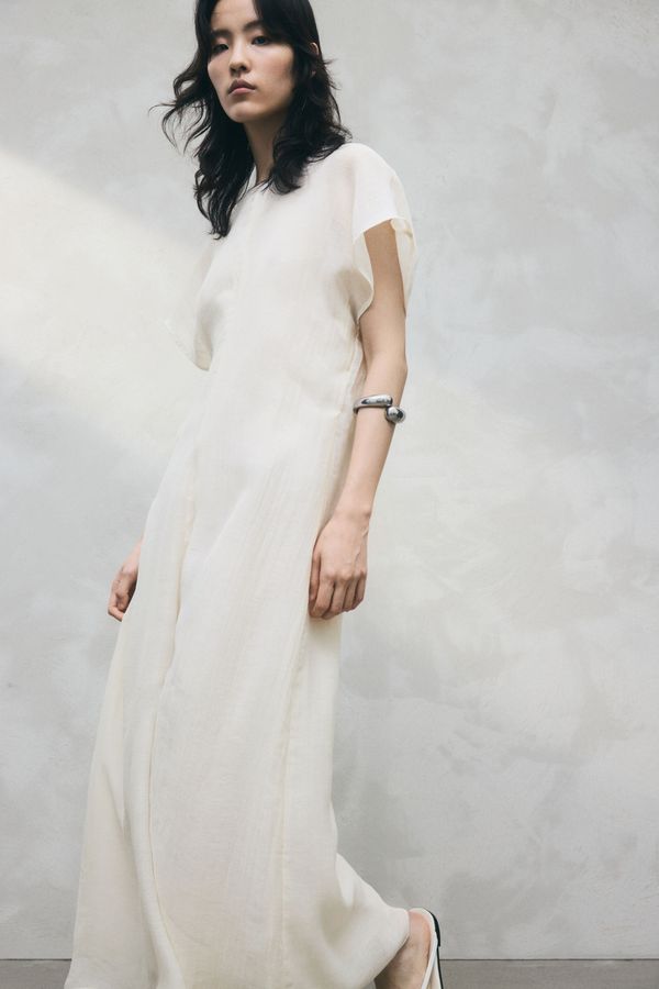 Vestido en mezcla de lino