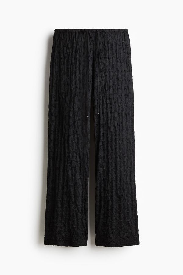 Pantalón efecto encaje con cordón de ajuste
