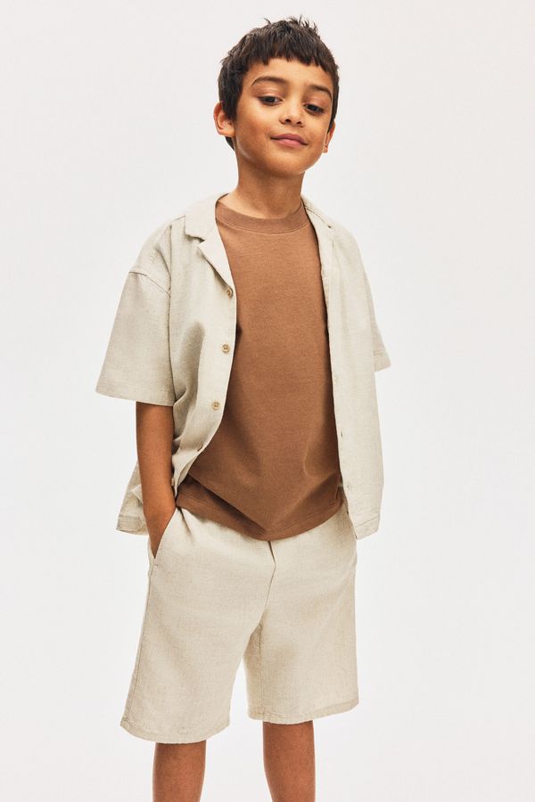Linen-blend shorts