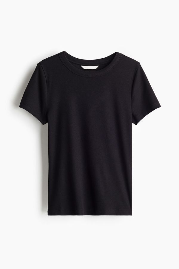 Camiseta en canalé de mezcla de modal