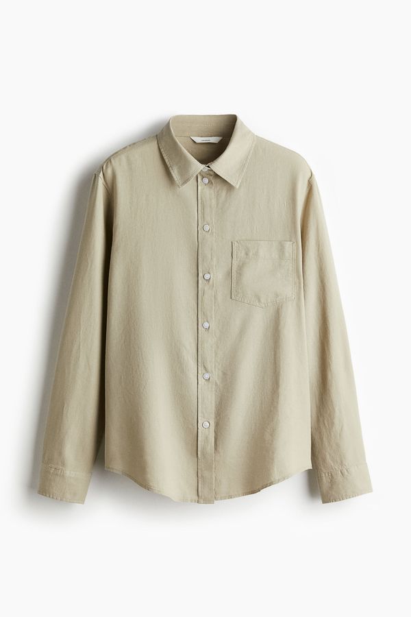 Camisa en mezcla de lino