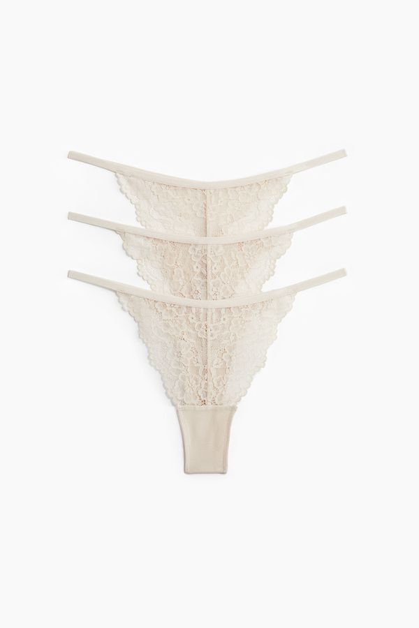 Pack de 3 bragas Thong de encaje