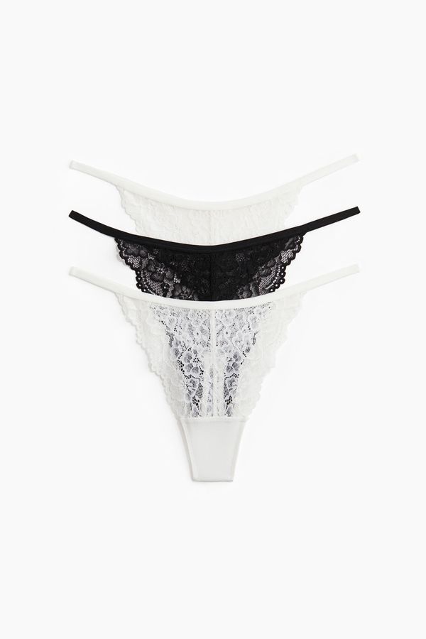 Pack de 3 bragas Thong de encaje