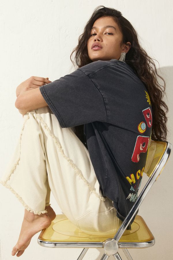 Camiseta oversize con motivo estampado