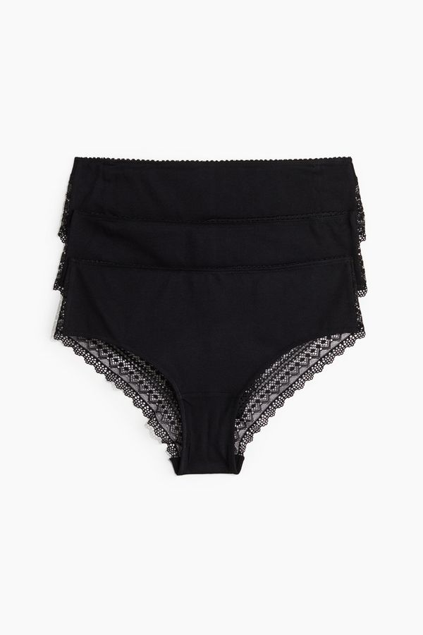 Pack de 3 bragas Hipster de encaje y algodón