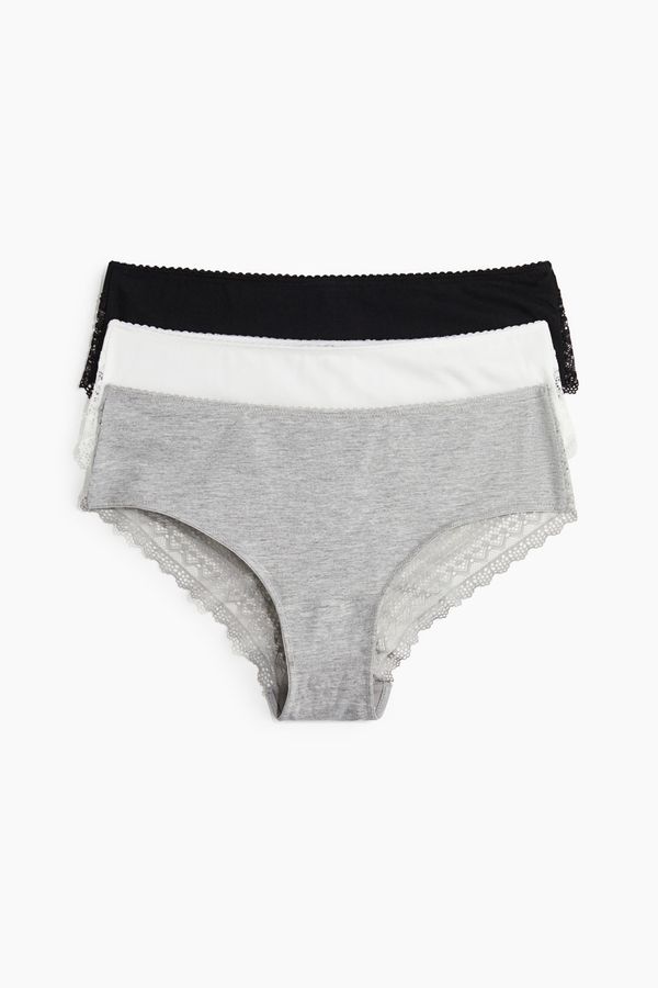 Pack de 3 bragas Hipster de encaje y algodón