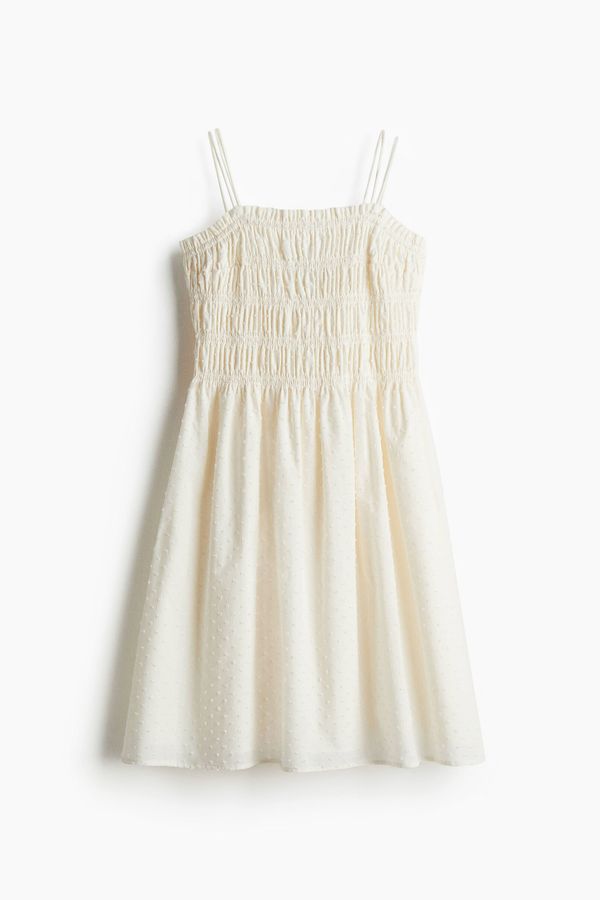 Vestido de algodón con cuerpo nido de abeja