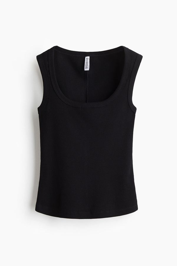 Camiseta sin mangas en canalé
