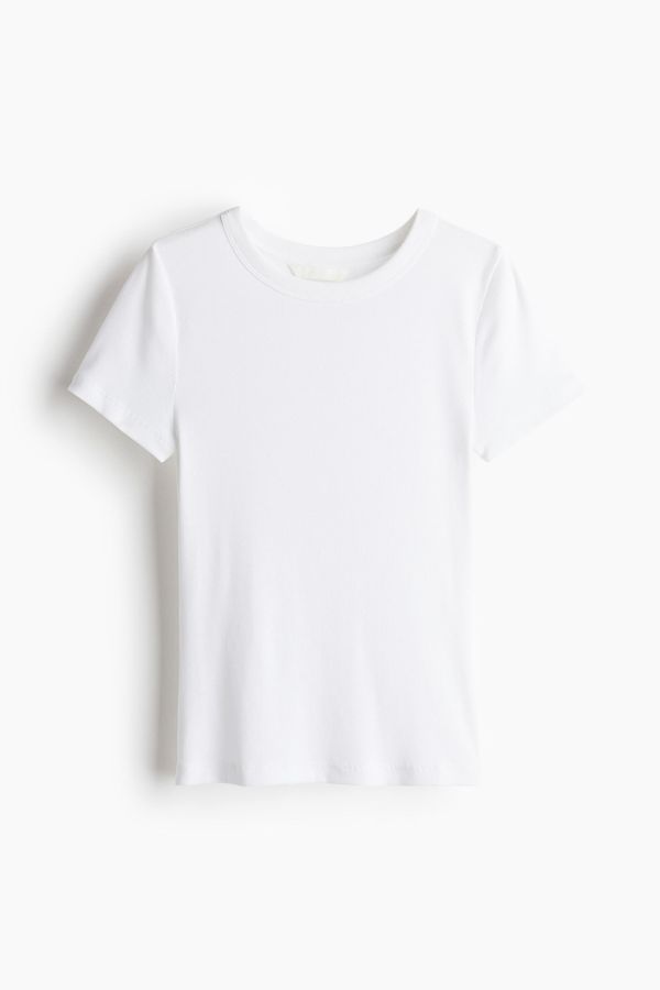 Camiseta en canalé de mezcla de modal