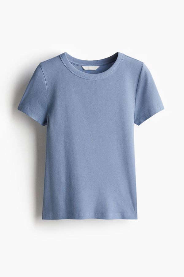Camiseta en canalé de mezcla de modal