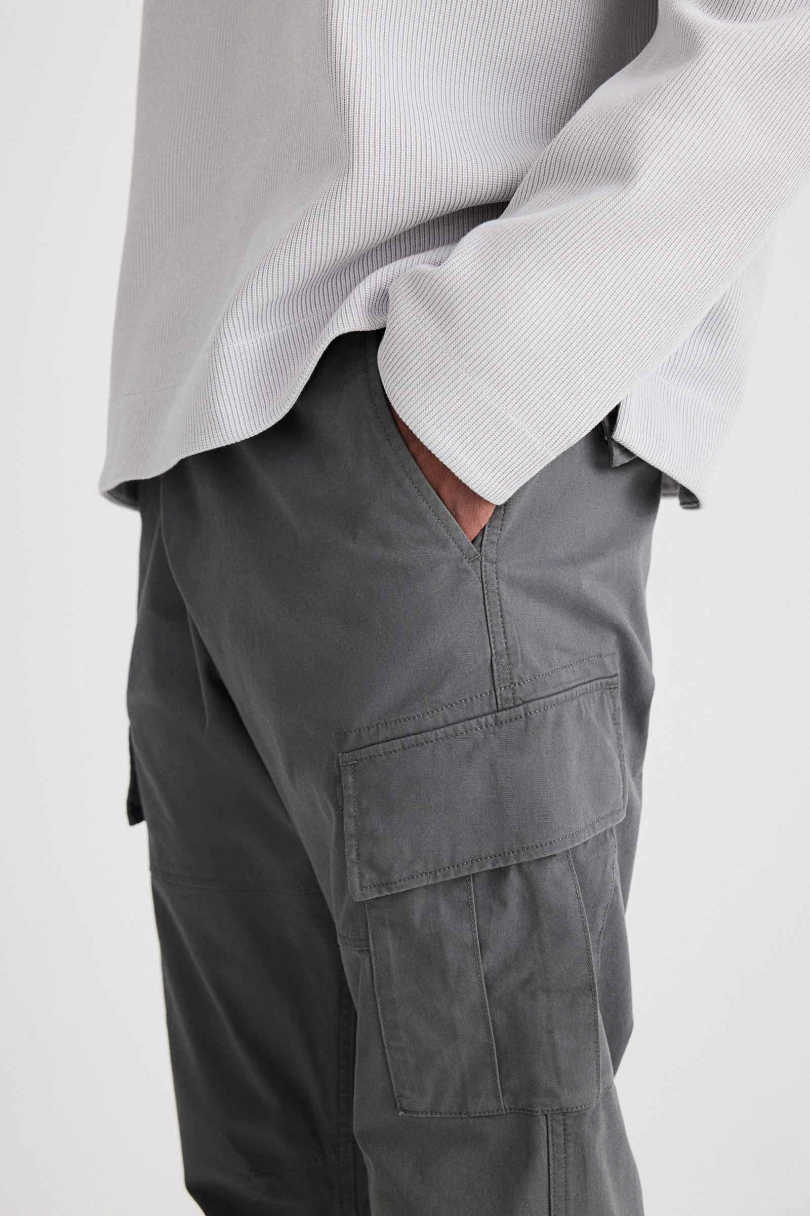 Pants Green Pantalón Cargo ZARA Slim Fit Hombre Bolsillos De