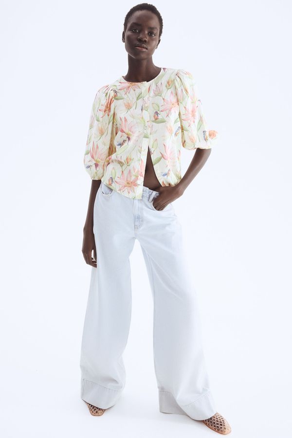 Blusa en mezcla de lino