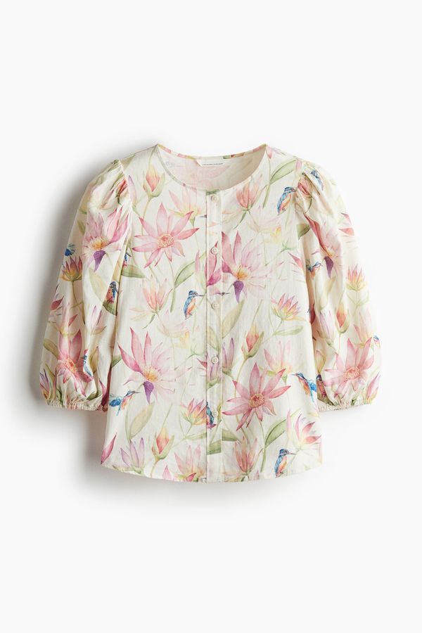 Blusa en mezcla de lino