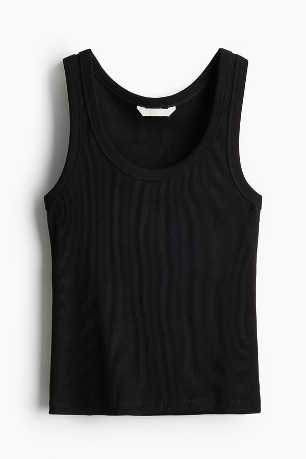 Camiseta sin mangas en canalé