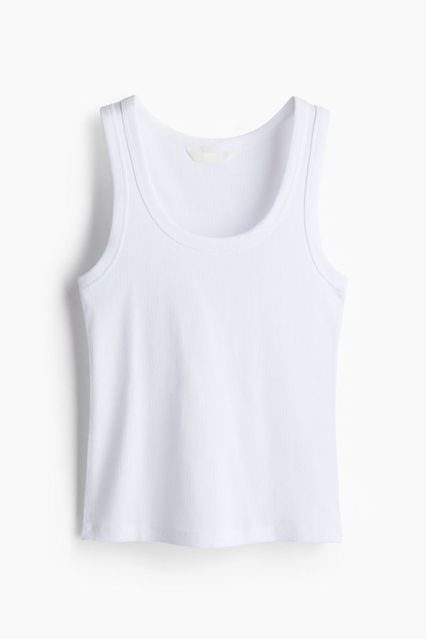 Camiseta sin mangas en canalé