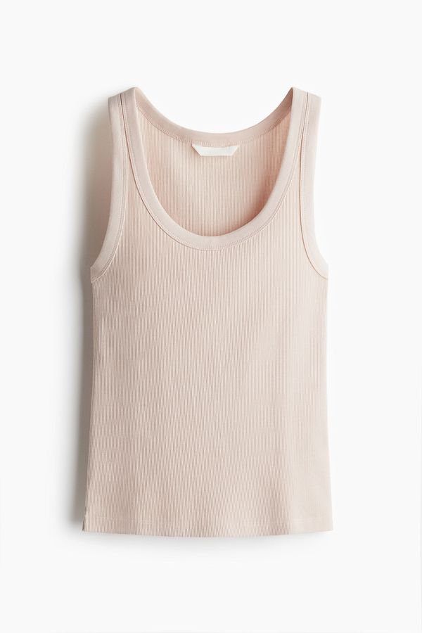 Camiseta sin mangas en canalé