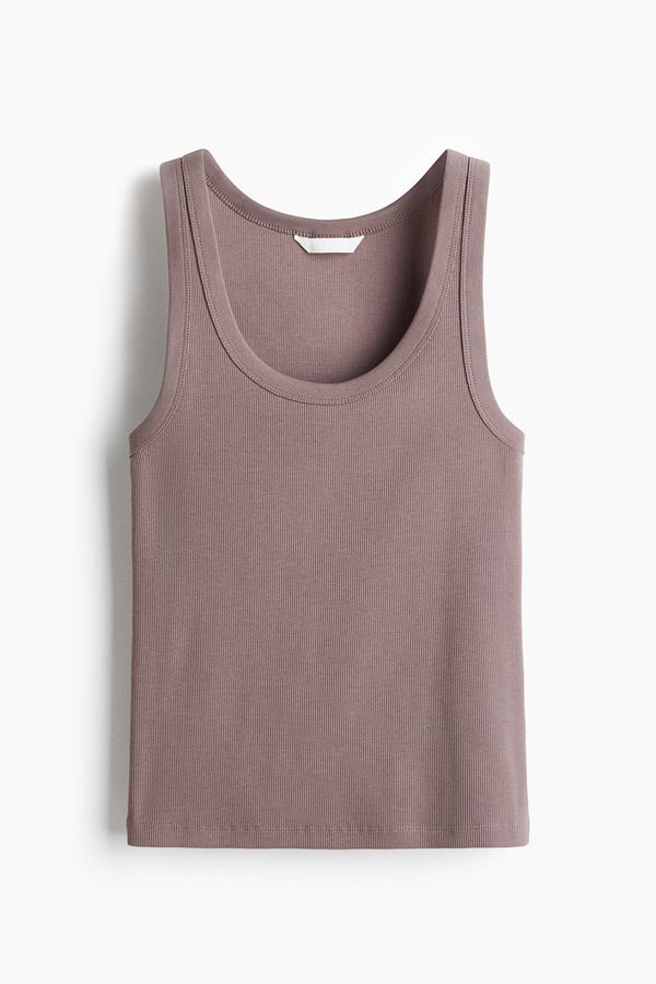 Camiseta sin mangas en canalé