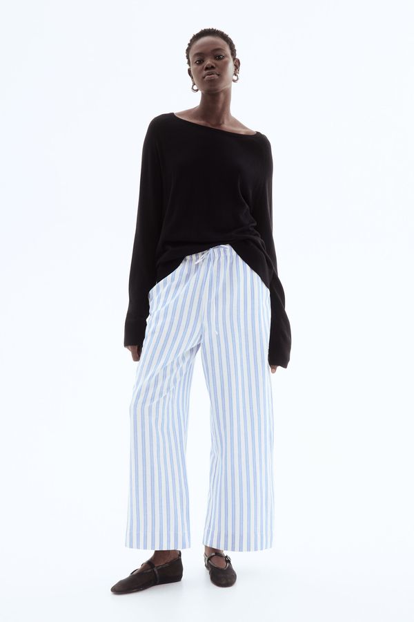 Pantalón cropped en mezcla de lino