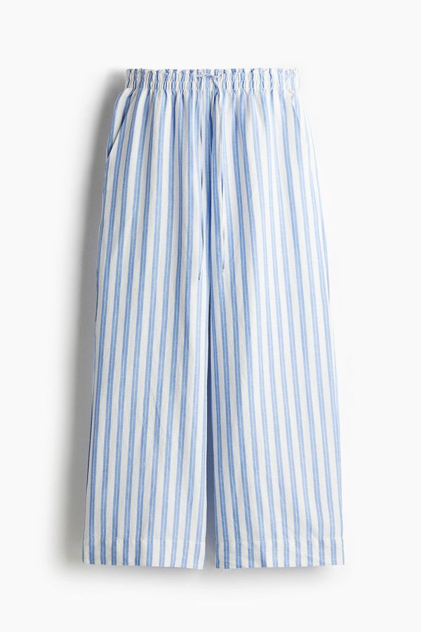 Pantalón cropped en mezcla de lino