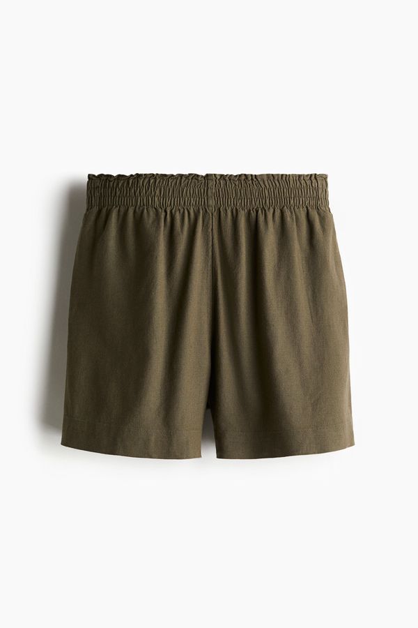 Linen-blend shorts
