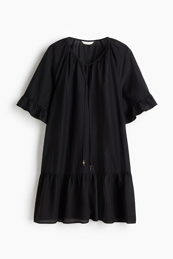 Vestido túnica con tiras de anudar