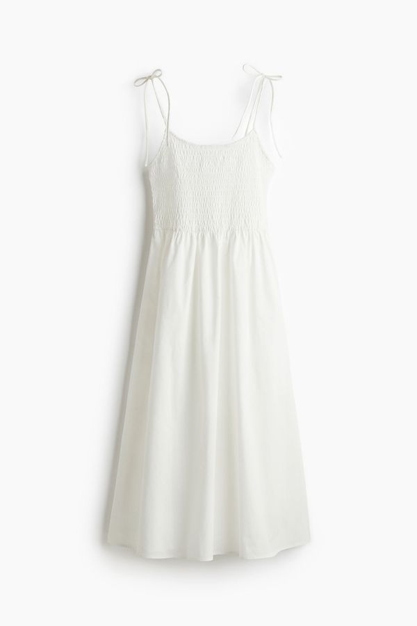 Vestido nido de abeja con tirantes de lazo