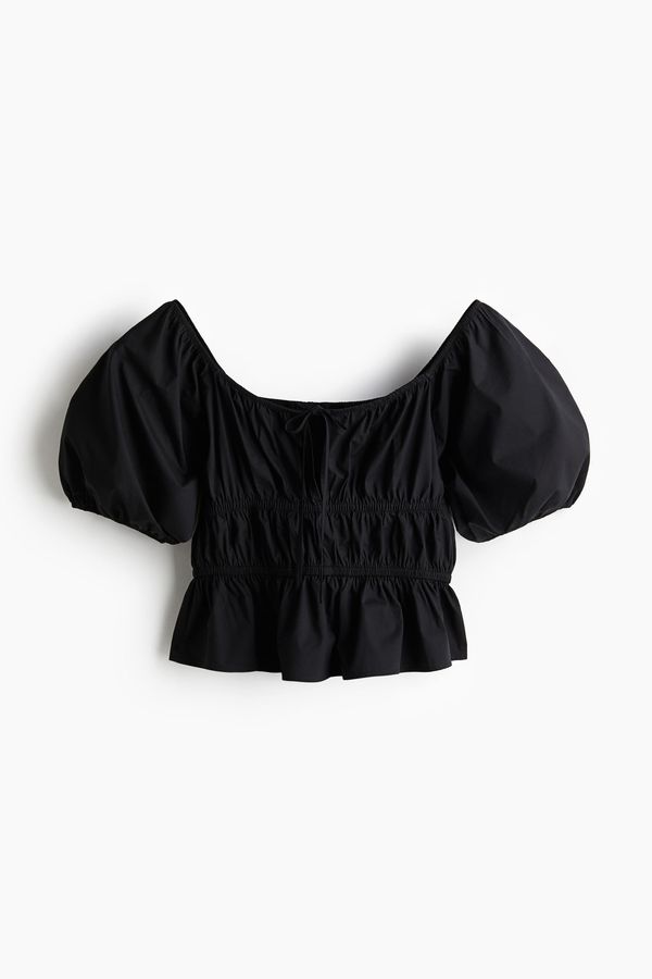 Blusa de popelina con manga puffy